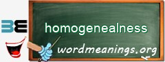 WordMeaning blackboard for homogenealness